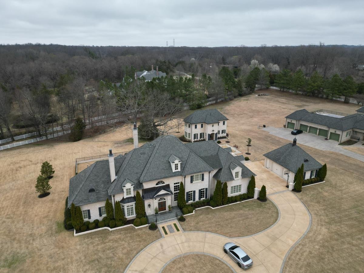 Aerial wide roof replacement Mississippi